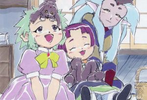 Ryo-ohki's children with ryoko and ayeka's daughters.jpg