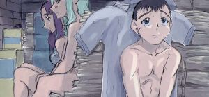 Ryoko and ayeka's daughters and seina's son in the shed.jpg